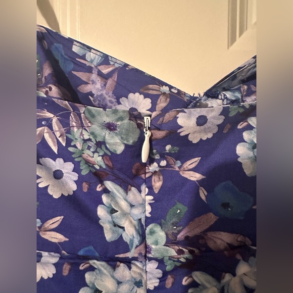 Summer Design Blue Floral Cutout O-Ring Tiered Maxi Dress - Picture 9 of 14